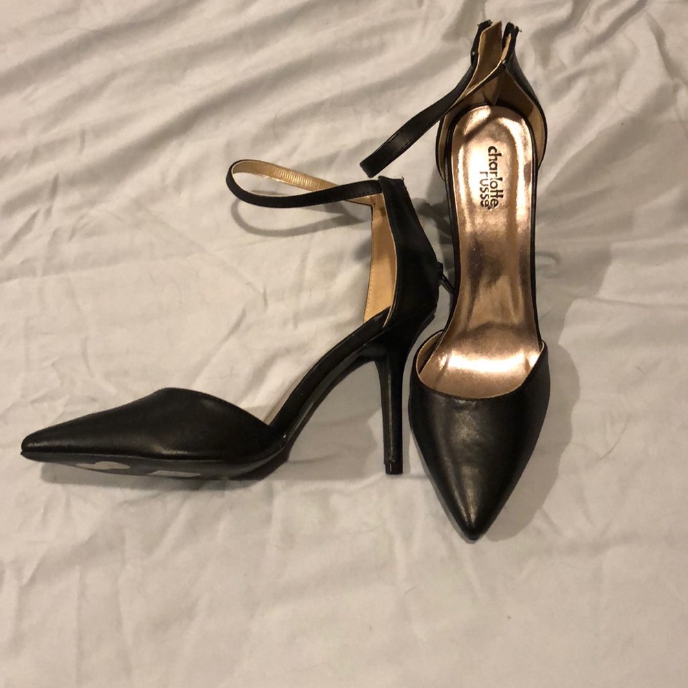 Three inch black heels size 10